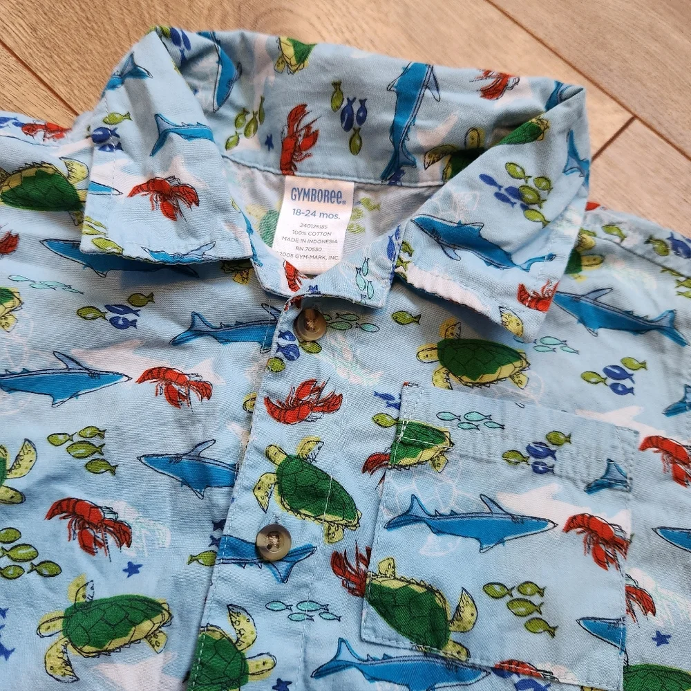 18-24 Boys Gymboree Under The Sea Button Up Shirt